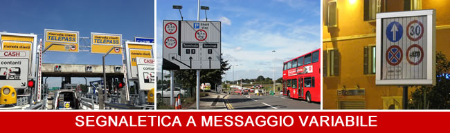 segnaletica verticale con pannelli a messaggio variabile PMV