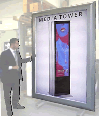 CHIEDI UN PREVENTIVO per in NUOVO City_140x200 (o  cm  200x140) con 8 manifesti  scorrevoli su telo retroilluminato, per uso outdoor o indoor